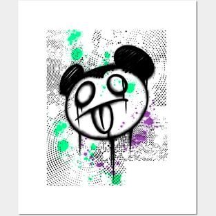 Colorful Street Style Graffiti Green Purple Mood Tongue Out Art Posters and Art